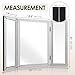 Houseables 3 Way Mirror, Trifold Mirror, Trifold Vanity, Three Way Folding, Tri Fold, For Braiding Hair, 3way, 3 Sided, Three Panel, Triple, Tabletop, Bathroom, Makeup, Self Haircut, 360, 21 x 31 Inch