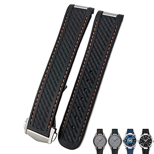 Bracelet de montre en caoutchouc 20mm pour Omega Seamaster acier premium