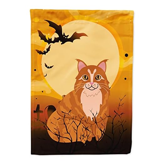 Caroline's Treasures BB4448CHF canvas hus storlek halloween Maine coon katt flagga, flerfärgad, stor