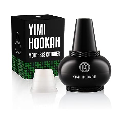 Yimi Hookah® Aluminum Hookah Molasses Catcher Universal Fit Dia 5.5cm Height 7.4cm with Free Silicone Grommet (Black)… Cover