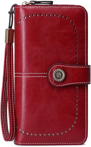 Listado de Carteras para Mujer , tabla con los diez mejores. 44 Cartera Mujer de Cuero PU con bloqueo RFID, Monedero Mujer de Gran Capacidad para la Muñeca Clip, Billetera de Dama con Bolsillo con Cremallera para Dinero en Efectivo y Monedas y...