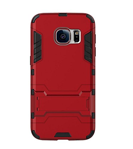 Galaxy S7 Case, [Rugged Armor] Resilient, Slim Fit Scratch Resist Heavy Duty Protection Dual Layer Case With Stand Function for Samsung Galaxy S7(2016), Red