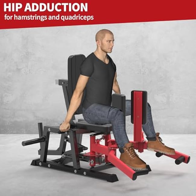 Hip Abductor Machine - Inner & Outer Thigh Workout with 6-Gear System & 4-Position Backrest - Home Gym Equipment