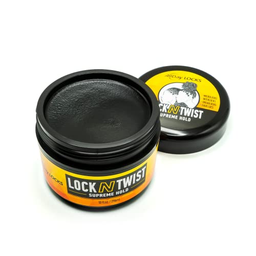 Allday Locks Lock N Twist | Locking Gel, Re-Twist Locks, Supreme Hold | Smooths & Tames Frizz, Flake Free, Soft Finish | 10 Oz #TOP2