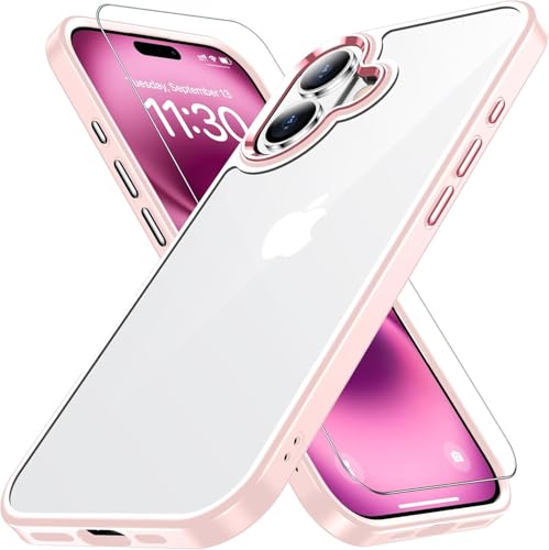 iPhone16 �p �P�[�X �s���N �ϏՌ� �K���X�t�B�����ی�t�� �A�C�t�H��16 �p �P�[�X �ČRMIL�K�i ���΂ݖh�~ �ϋv�� �A�C�z��16�p ���C�����X�[�d�Ή� �����ق�16 �p �X�}�z�P�[�X SGS�F�� �����ӂ���16 �p �J�o�[ 6.1�C���` 