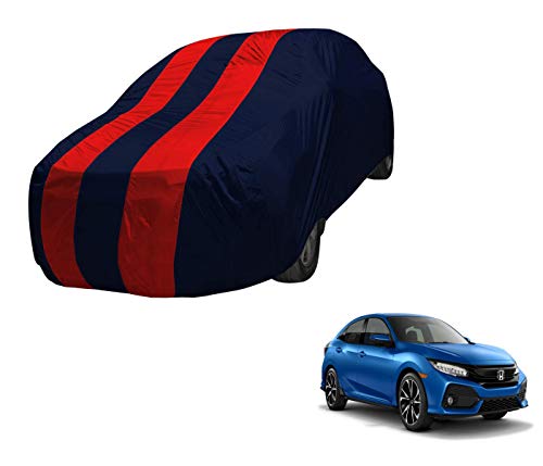 Image of Auto Hub Car Cover Compatible with Civic (Model : 2019-Till Date) with Mirror Pocket,Triple Stitched, Weather Proof, Civic Car Cover- Navy-Red
