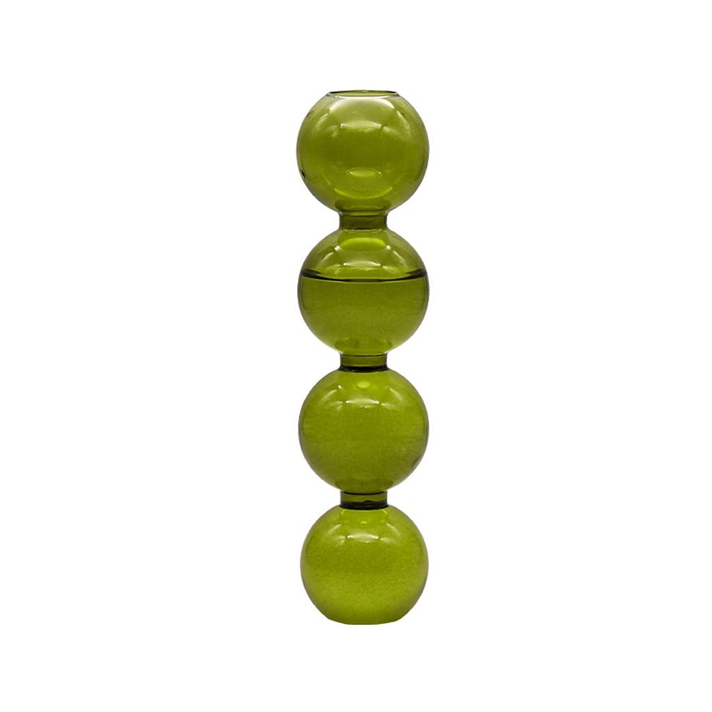 Vase hydroponique vert 24cm pour une décoration de table moderne et épurée