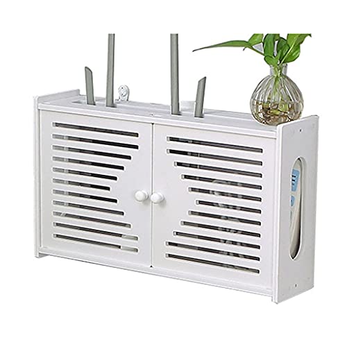 Étagère murale routeur et boîte de rangement design cache-câble mural discret