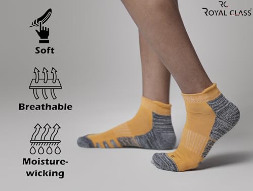 Image of RC. ROYAL CLASS Ankle Cotton Cushioned Socks for Men & Women, Hi-Performance, Breathable, Anti-Odour, Moisture Wicking, Durable socks, Pack of 4 Pairs