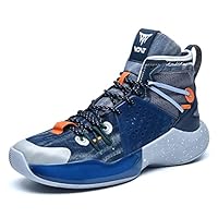 Dilchasp Tênis de basquete masculino de cano alto moderno tênis de corrida antiderrapante para treinamento atlético, Azul marino, 41
