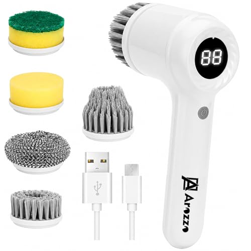 Image of 5 in 1 Electric Spin Scrubber | Magic Multifunctional Cleaner with 5 Head | 2-Speed |Upto 5 Hrs Working use for Kitchen Tiles, Carpet, Sink, Basin | 6 Month Warranty