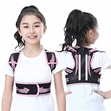 GGFSSQ Posture Corrector For Kids - Back Brace Posture Corrector - Spine Corrector, Adjustable Upper Back Posture Brace, Prvent Children Humpback (Pink, M)