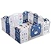 Dioche Box per Bambini Sicurezza Barriera, Box Recinto per Bambini Barriera di Sicurezza Pieghevole con Tappeto, Ideale per Domestico o Asilo(Blu)