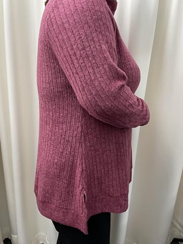 RITERA Plus Size V Neck Tops for Women Long Sleeve Side Split Lightweight Knitwear Solid Color Loose Casual Tunic Top XL-5XL3