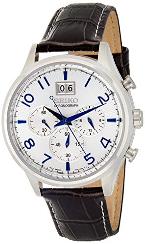 Preisvergleich Produktbild Seiko Herren Analog Quarz Uhr mit Leder Armband SPC155P1