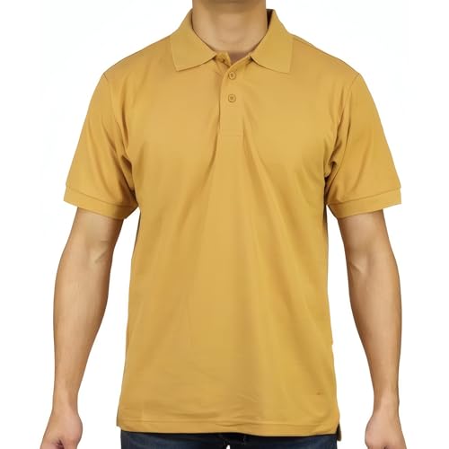 Access Men's Classic Short Sleeve Uniform Pique Polo (Wheat, X-Large)