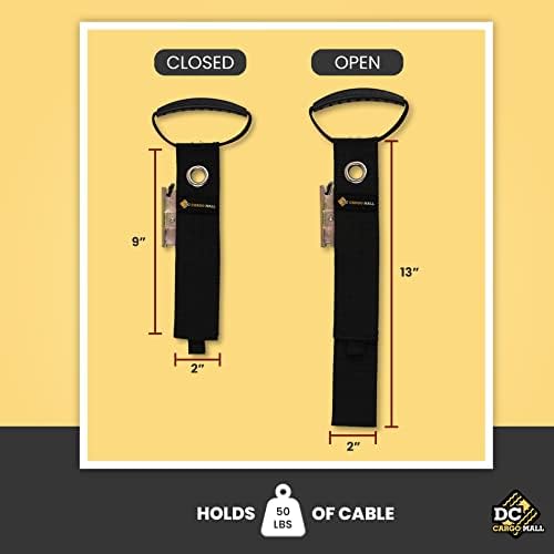 DC Cargo Mall Extension Cord Organizer E-Track Accessories for (Pack of 4) – Keep Cords, Cables, Hoses, Etrack Accessories Organized On E-Track - 17” Hook & Loop Closure Keeps Cables Secure