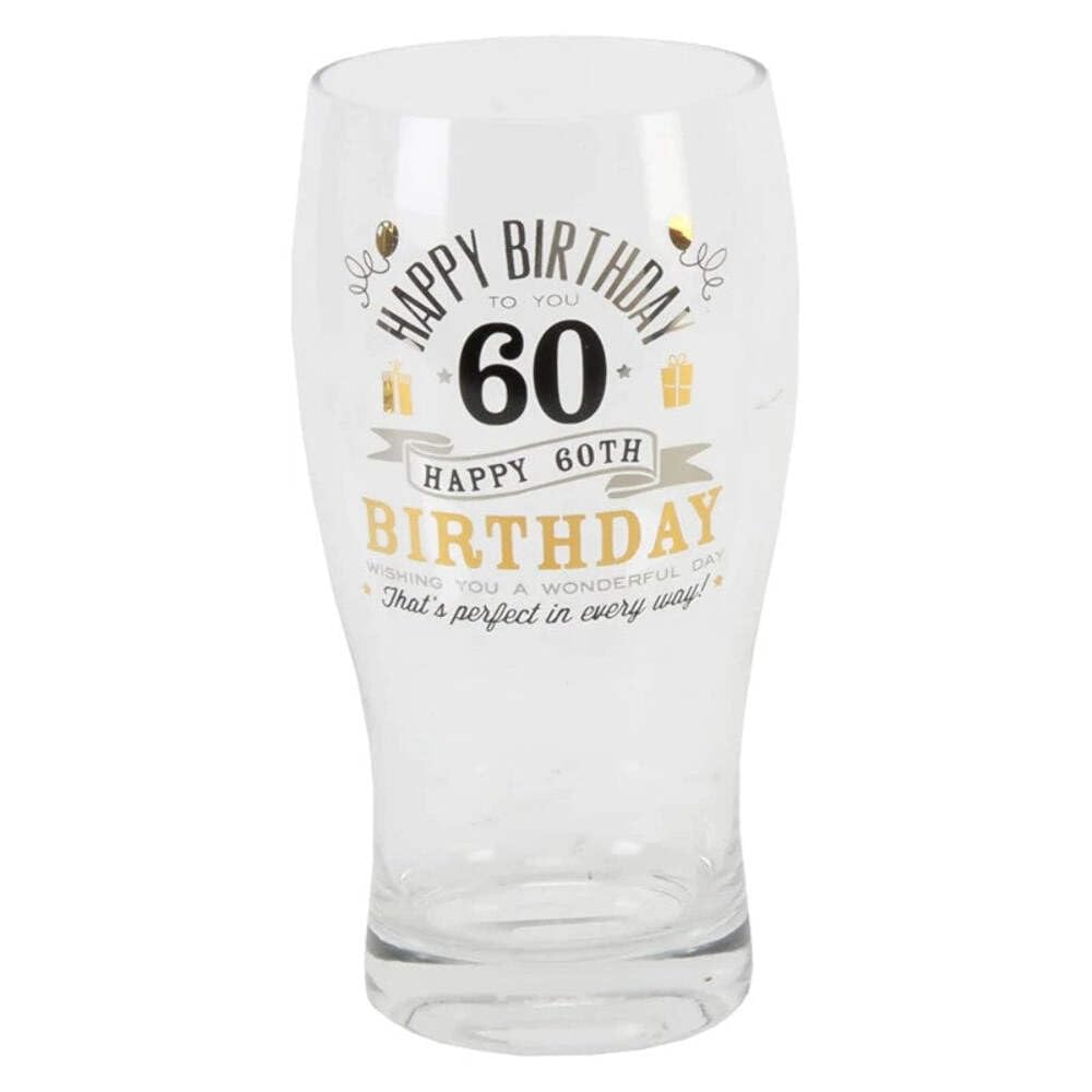 Widdop And Co Gold,Silver Signography 60Th Birthday Pint Glass G32360)