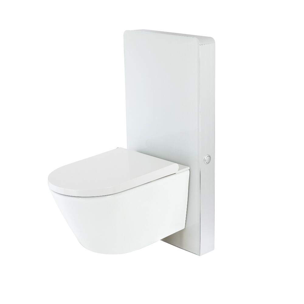 Milano White Arca 483Mm Bathroom Toilet Wc Unit Wall Hung Japanese Bidet Pan And Seat