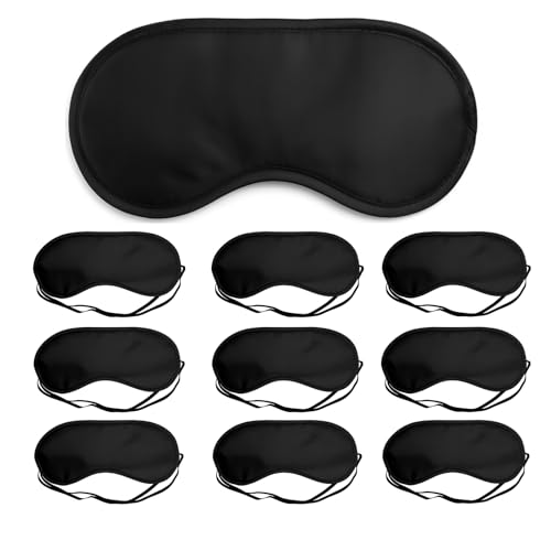 TOOGOO(R) 10 x Eye Mask Shade Cover Blindfold Night Sleeping Black