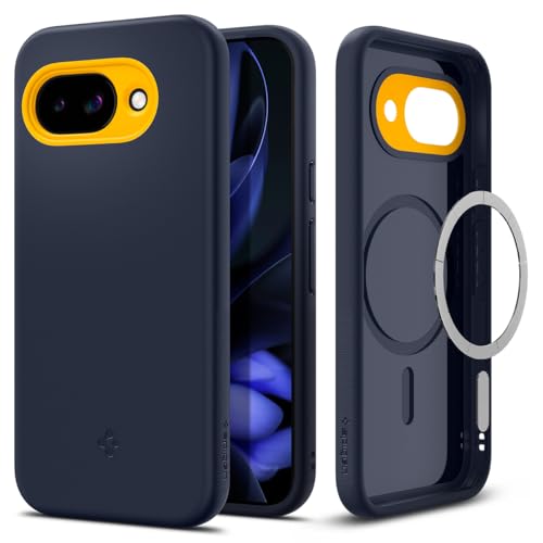 Image of Spigen Nano Pop MagFit Back Cover Case for Pixel 9a, Pixelsnap Compatible, Bold Two-Tone Design - TPU | Blueberry Navy