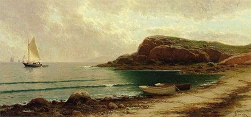 Pintura al óleo de veleros para decorar salones modernos, lámina Bricher 60x90