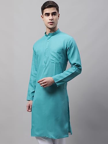 Image of Jompers Men's Cotton Regular Fit Solid Kurtas
