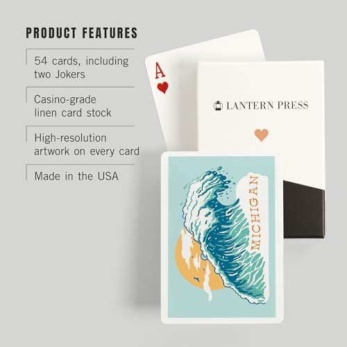 Lantern Press Michigan, Naipes Póker 52 cartas miniatura 3