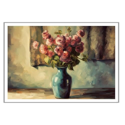 GAEKKO Quadro da parete Bellissimi fiori in un vaso su vetro acrilico con cornice in vetro acrilico 30 x 20 cm