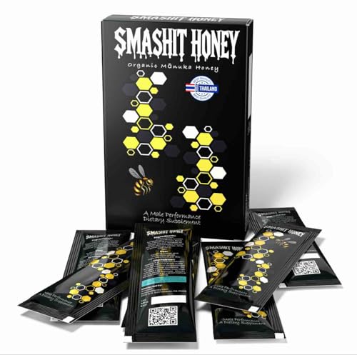Smashit Honey Packs for Men - 20g Sleeves/Satchets | Naturally Pure Honey with Jelly Bee Pollen (1 Count (Pack of 10))