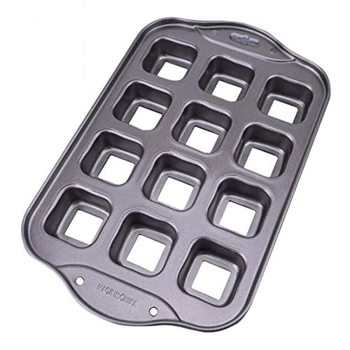 Moule à gâteau carré 12 tasses - Moule à tarte - Antiadhésif - Moule à tarte - Moule à gâteau - Moule à gâteau - Moule à muffins en métal - Moule amovible - Moule à gâteau au chocolat