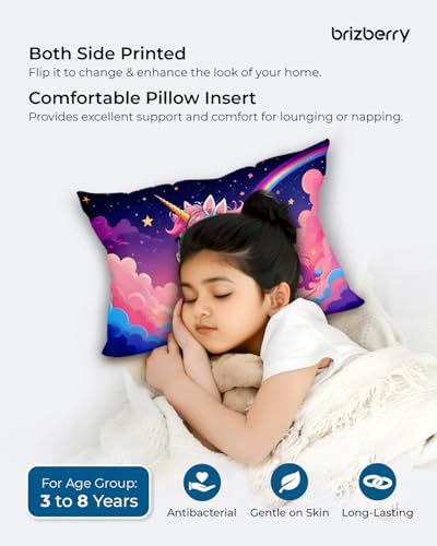 Image of Brizberry Kids Pillow Cushion with Super Soft Fabric | Animal & Cartoon Prints | 12x18 inches (Design 10)