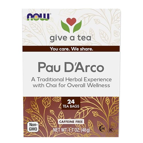 Now Foods, Real Tea, Pau D'Arco, Caffeine-Free, 24 Tea Bags, 1.7 oz (48 g)