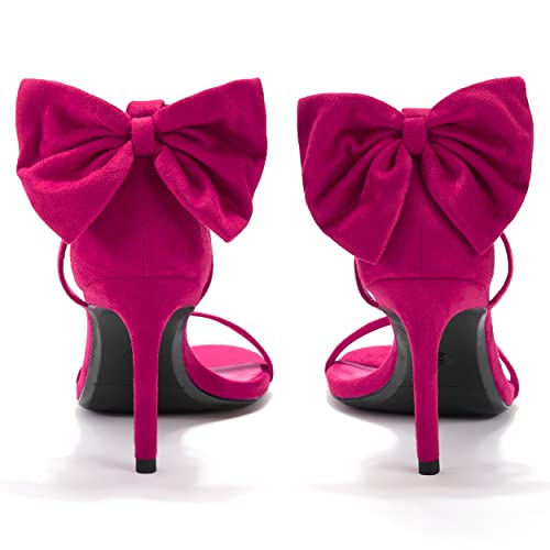 Image of Coutgo Womens Ankle Strap High Heels Open Toe Stiletto Bow Tie Knot Heeled Sandals Fashion Wedding Dress Pump Shoes