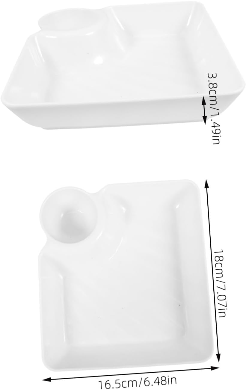 8 Piece Reusable PP Chip Dip Plates with Sauce Holder