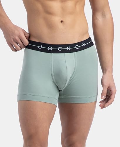 Image of Jockey NY16 Men's Super Combed Cotton Elastane Stretch Solid Trunk with Ultrasoft Waistband (Pack of 2)