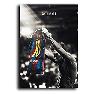 CAPTIVATE HEART Afbeelding op canvas 30 x 50 cm geen lijst voetbal sport Star Lionel Messi Retro Poster Prints Voetbal…