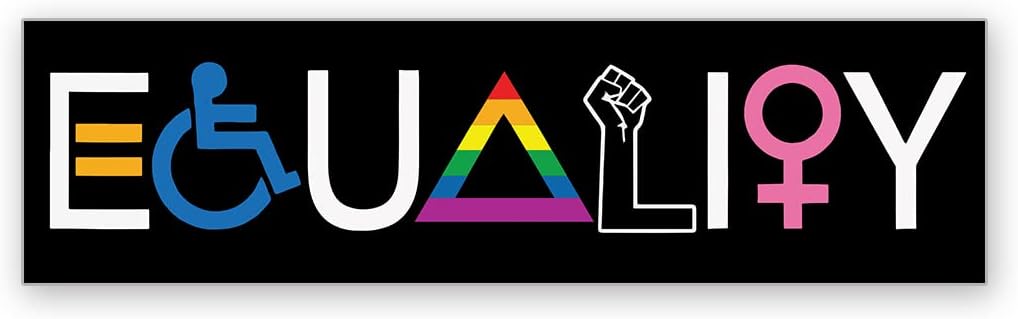 Equality Bumper Sticker Pride and Peace - We Believe in Equality - Bumper Vinyl Decal - Waterproof Car, Window, Wall 11inch x 3inch
