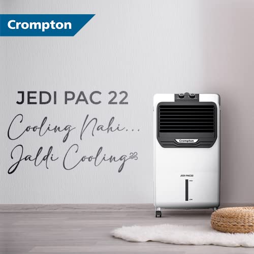 Image of Crompton Jedi PAC 22 Litre Personal Air Cooler for home | Honeycomb pads | 4-way Air Deflection | Ice Chamber | Everlast Pump | Inverter Compatible