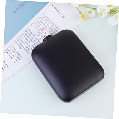 Inoomp Whiskey Bottle Mini Liquor Bottles Stainless Steel Flask Whiskey Flask Travel Wine Bottle Small Flagon Miss Black Carry Crystal Whiskey Decanter Mini Flask #TOP29