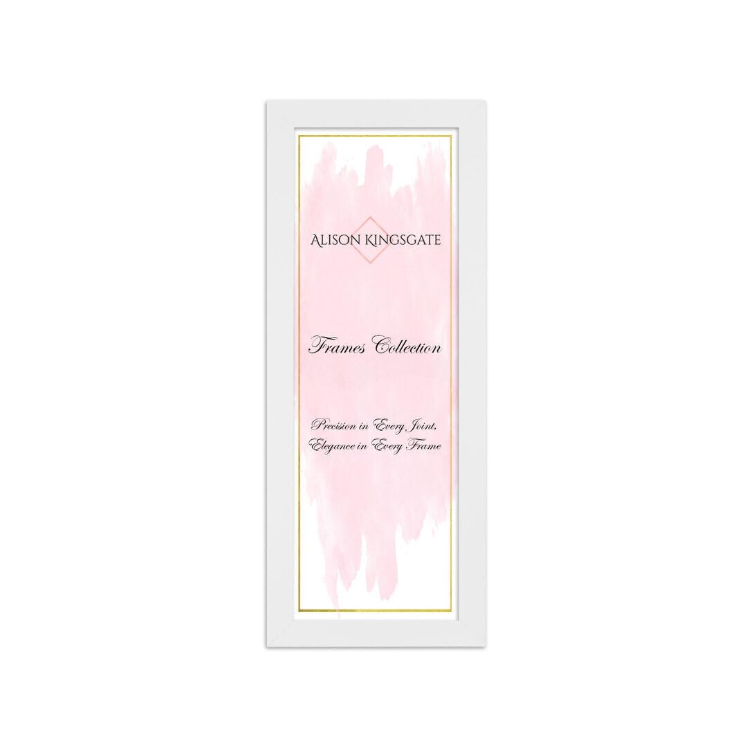 Alison Kingsgate Modern 100X50CM White Picture Frames- Engineered Wood Photo Frame with Shatterproof Perspex Front- Ideal for Posters, Certificates & Artwork- Wall Mount or Tabletop Display