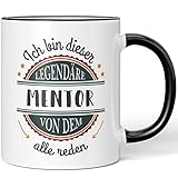 JUNIWORDS Tasse, Ich Bin Dieser legendäre Mentor, von dem alle reden, Schwarz (5059749)
