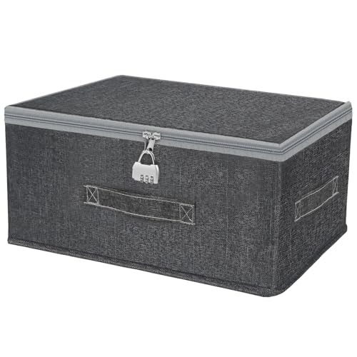 YIMETOP Abschließbare Box, Aufbewahrungsbox mit Deckel Stoff, Rganizer Box...