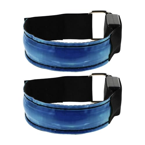 jojofuny 2個 夜間ランニング対応発光アームバンド 軽量反射腕章 ウォーキング サイクリング用ナイロン素材