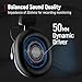 FIFINE Studio Monitor Headphones for Recording, Wired Headphones with 50mm Driver, Over Ear Headset with Detachable Cables 3.5mm or 6.35mm Jack, Black, on PC/Mixer/Amplifier-H8