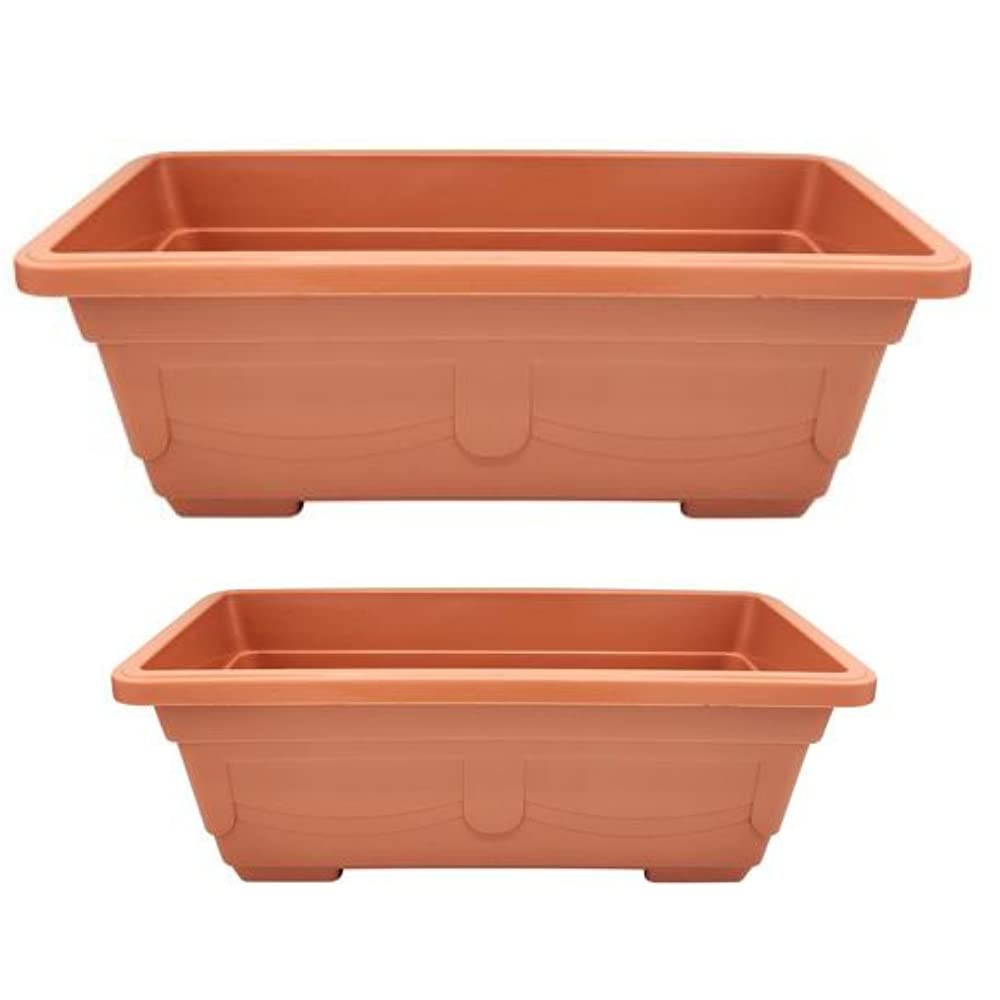 FabFinds Garden Esquire Trough Planter Terracotta Style Plant Pot (2X Large)