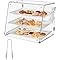 Noliven 3-Tier Pastry Display Case, Detachable Bakery Display Stand with Serving Tongs, Clear Acrylic Countertop Dessert Display Cabinet with Rear Doors for Donuts, Cakes, Pastries