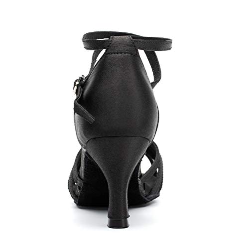 Women's Dance Shoes Latin Salsa Bachata Tango Practice Ballroom Dancing Shoes Wedding Performance Dress Shoes with Soft Suede Sole 2.76'' Heel4