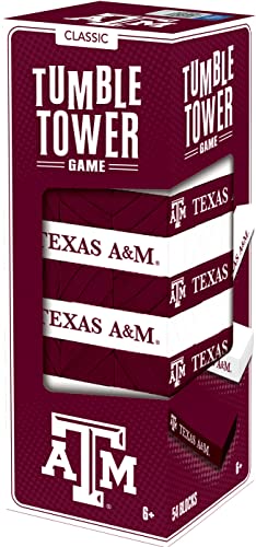 MasterPieces Game Day - NCAA Texas A&M Aggies - Officially Licensed Tumble Tower, Real Wood Blocks
