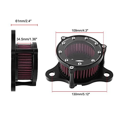 Image of Sporacingrts CNC Black Air Cleaner Filter for Sportster Police XL883P | CNC black motorcycle air cleaner filter compatible with Sportster Police XL883P for improved airflow and reliable filtration.